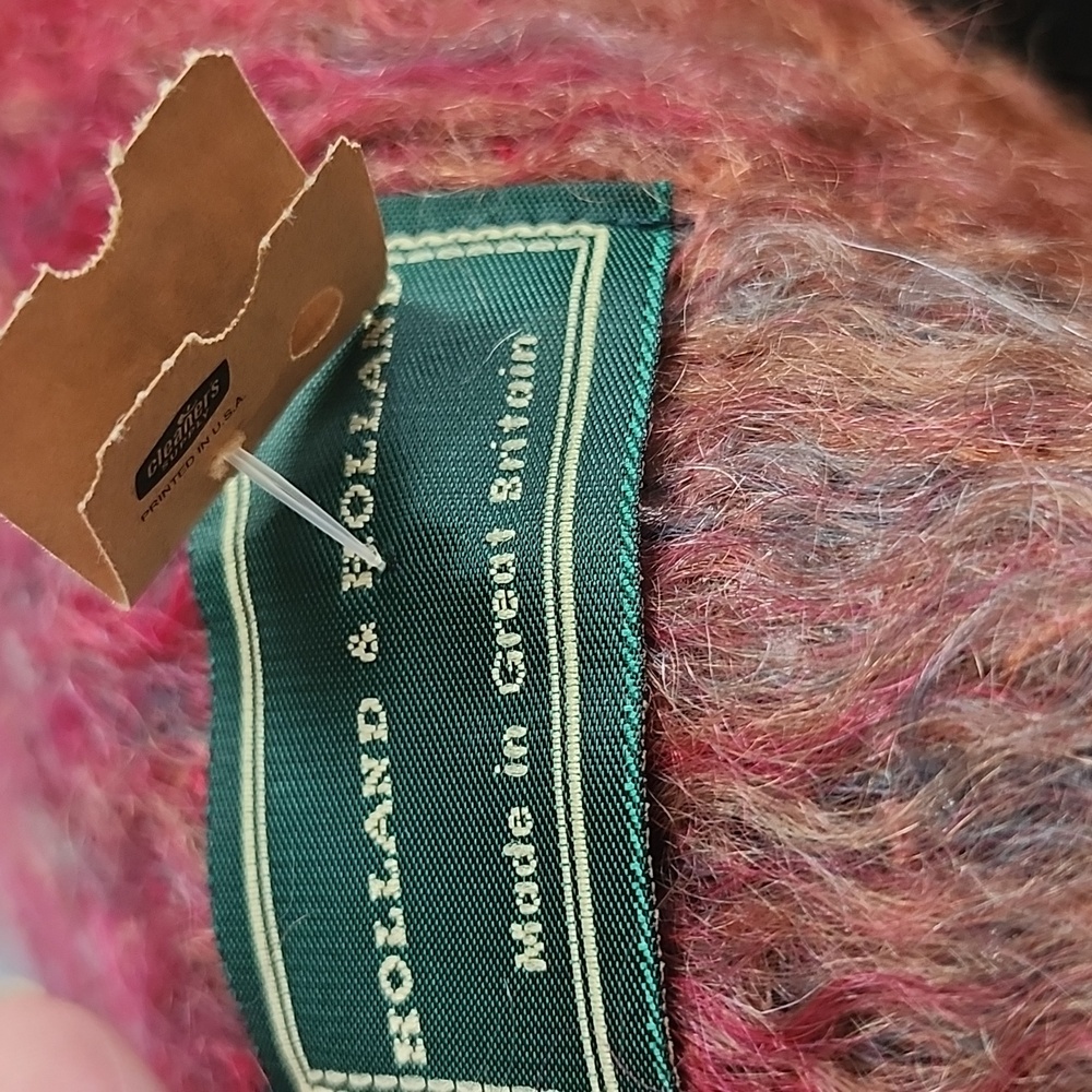 Holland & Holland New Long Pink, Grey, Orange Mohair Wool Scarf, OS $75 - Picture 5 of 11